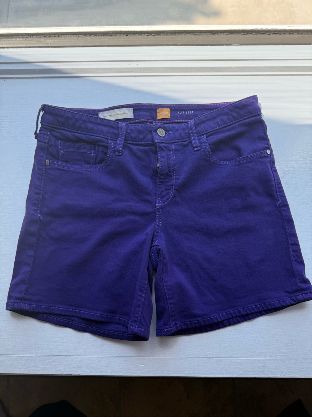 Pilcro and the Letterpress Deep Purple Stretch Denim Shorts